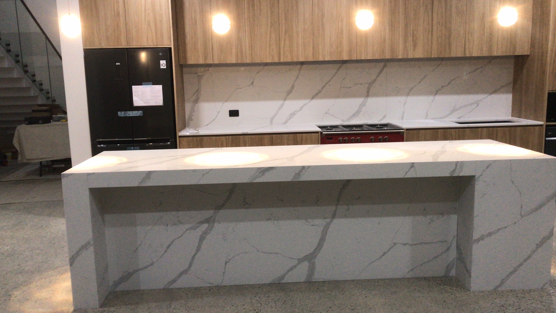 Stylish marble kitchen benchtops in luxury Perth home